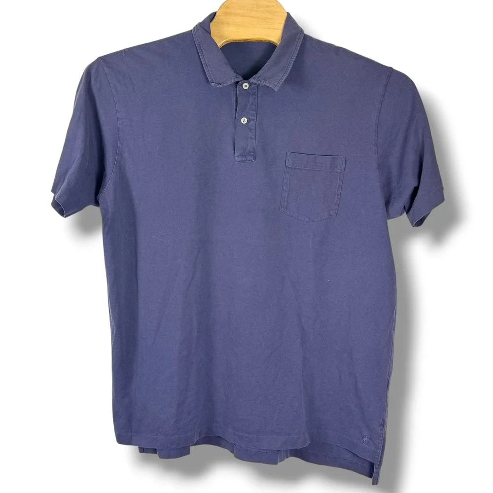 Vintage Polo Ralph Lauren Polo Shirt Mens XXL Blue Solid Cotton Pocket Classic